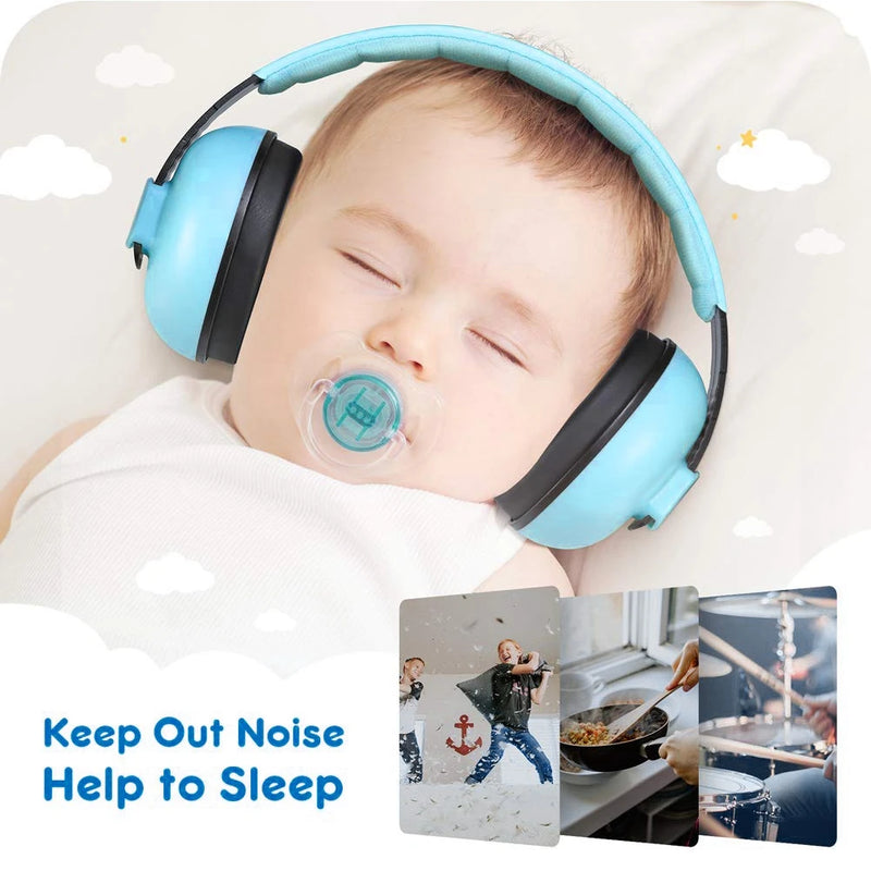 zk30 Earmuffs Noise Reduction Ear Shield Defenders Hearing Protection for Baby Children (Blue)