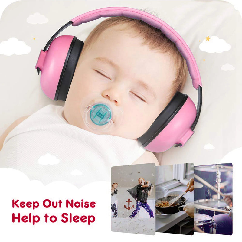 ZK30 Earmuffs Noise Reduction Ear Shield Defenders Hearing Protection for Baby Children (Pink)