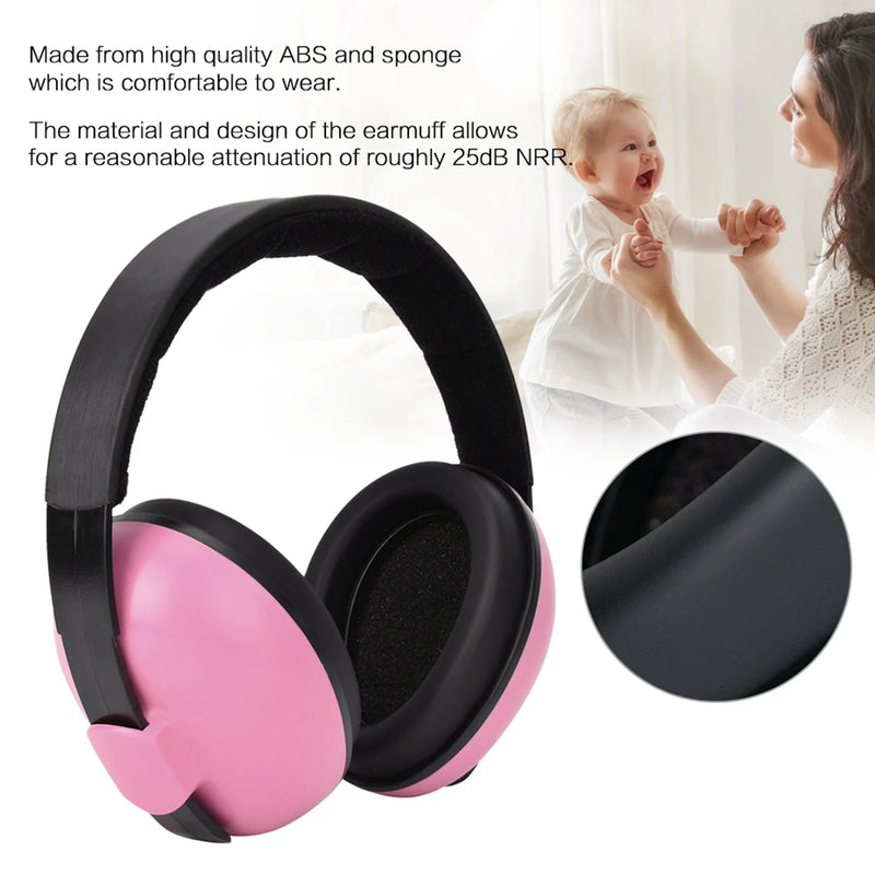 ZK30 Earmuffs Noise Reduction Ear Shield Defenders Hearing Protection for Baby Children (Pink)